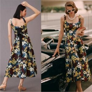 Anthropologie maeve marigold midi dress